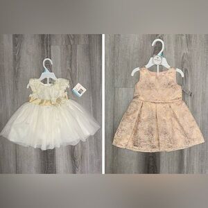 Bundle Of 2 Beautiful Formal Elegant Dresses For Baby Girl Size 6 Months.